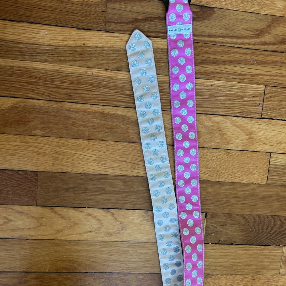 Hadley Pollet Pink and Cream Polka Dot Reversible Belt